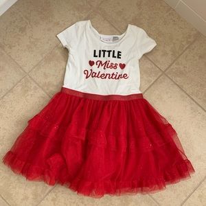 Little Miss Valentine Dress with red tulle skirt - NWT